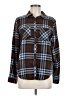 Maurices Plaid Brown Long Sleeve Button-Down Shirt Size M - photo 1