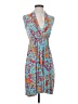 V Fish Paisley Blue Casual Dress Size S - photo 1