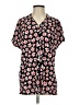 CAbi 100% Polyester Floral Black Short Sleeve Blouse Size S - photo 1