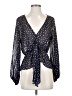 Here Comes the Sun 100% Polyester Polka Dots Black 3/4 Sleeve Blouse Size 4 - photo 1