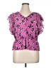 Adrienne Vittadini Pink Short Sleeve Blouse Size XL - photo 1