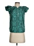 Omika 100% Cotton Teal Short Sleeve Blouse Size XS - photo 1