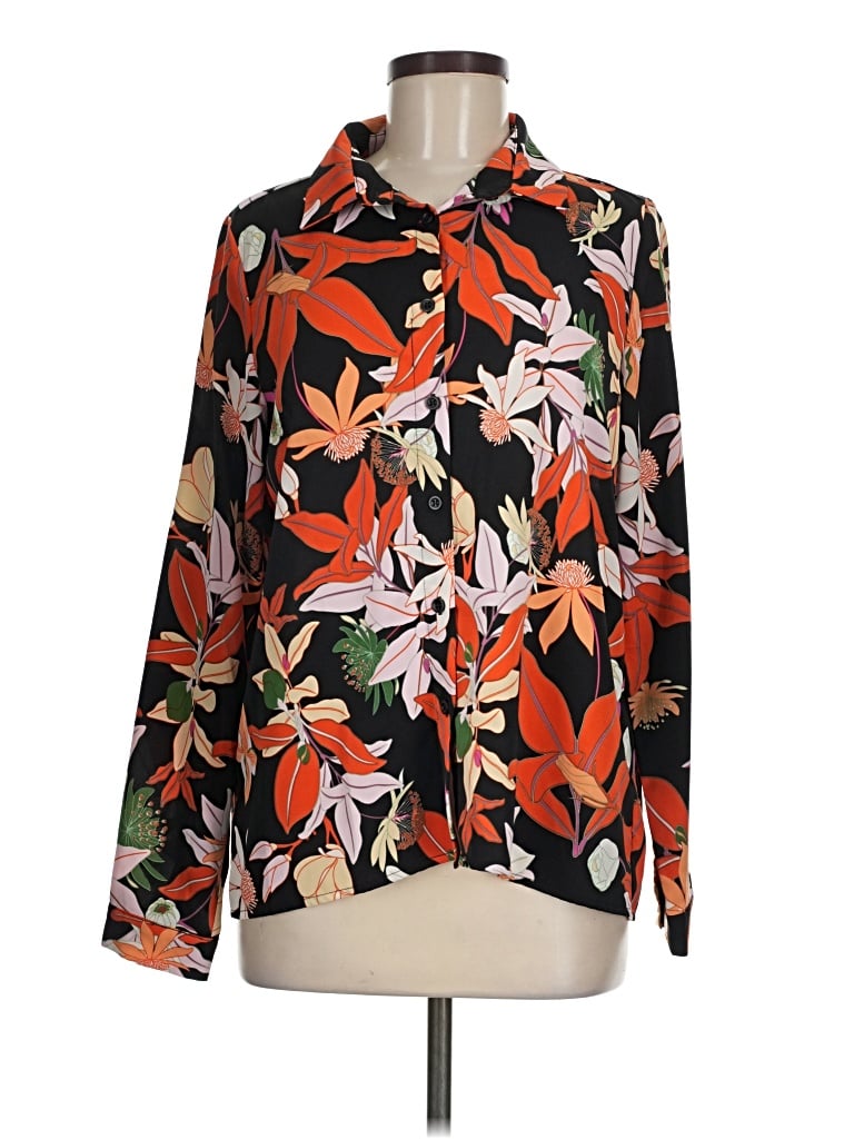 Pre-owned Vici Long Sleeve Blouse In Orange