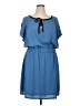 Isabel + Alice Solid Blue Casual Dress Size 1X - photo 1