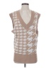 Kingston Grey 100% Polyester Houndstooth Tan Sweater Vest Size S - photo 1