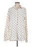 Haver 100% Polyester Polka Dots Ivory Long Sleeve Blouse Size M - photo 1