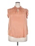 Cupcakes & Cashmere 100% Polyester Orange Sleeveless Blouse Size XXL (estimated) - photo 1
