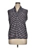 Anne Klein Houndstooth Blue Sleeveless Blouse Size XL - photo 1