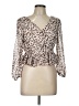 The Impeccable Pig 100% Polyester Brown 3/4 Sleeve Blouse Size L - photo 1