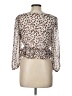 The Impeccable Pig 100% Polyester Brown 3/4 Sleeve Blouse Size L - photo 2