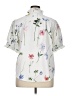 PREMISE 100% Polyester Floral White Short Sleeve Blouse Size XL - photo 2
