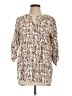 Studio 1886 Animal Print Tan 3/4 Sleeve Blouse Size L - photo 1