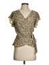 Max Studio 100% Polyester Yellow Short Sleeve Blouse Size XS - photo 1
