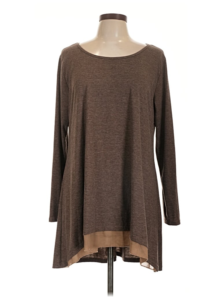 Pre-owned Poetsky 3/4 Sleeve T-shirt In Brown