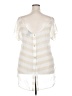 Gold Drama 100% Polyester Ivory Short Sleeve Top Size 2X - photo 2