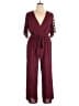 Shein Curve 100% Polyester Solid Burgundy Jumpsuit Size 14 Plus (1) - photo 1