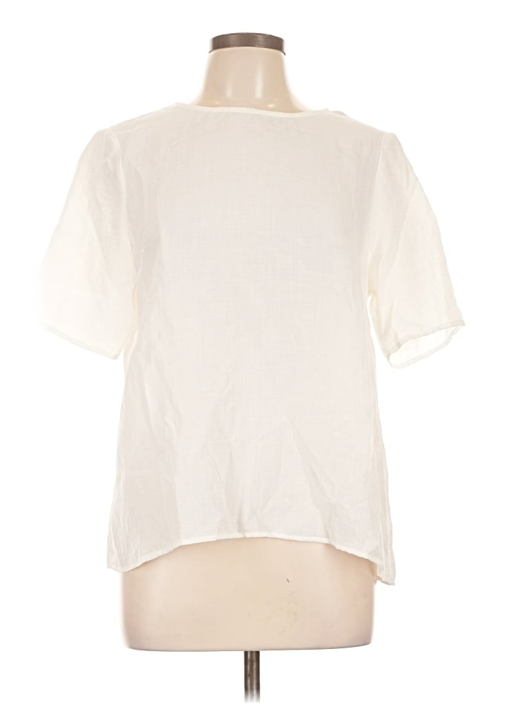 Pre-owned Assorted Brands Short Sleeve Blouse In Ivory