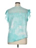 Bobbie Brooks 100% Polyester Tie-dye Teal Short Sleeve Top Size 1X - photo 2