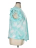 Bobbie Brooks 100% Polyester Tie-dye Teal Short Sleeve Top Size 1X - photo 4