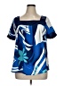 K-i-k-i-t 100% Polyester Blue Short Sleeve Blouse Size XL - photo 1