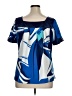 K-i-k-i-t 100% Polyester Blue Short Sleeve Blouse Size XL - photo 2