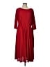 Perceptions Solid Red Casual Dress Size L - photo 1