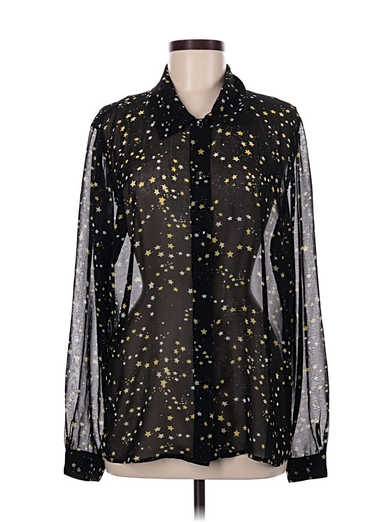 Pre-owned Cabi Long Sleeve Blouse In Black