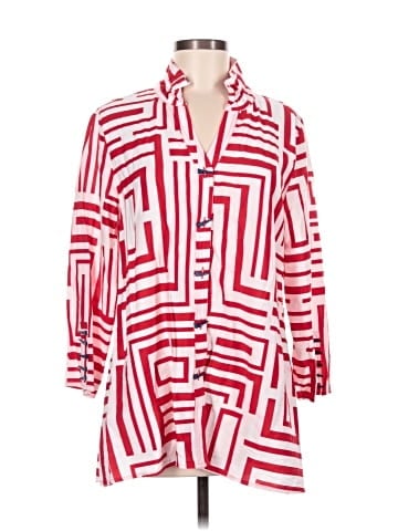 MULTIPLES 3/4 Sleeve Button-Down Shirt (view 1)