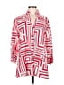 MULTIPLES Red 3/4 Sleeve Button-Down Shirt Size M - photo 1
