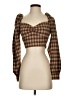 Blue Blush Brown Long Sleeve Blouse Size S - photo 1