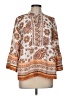 Fever 100% Polyester Paisley Ivory 3/4 Sleeve Blouse Size M - photo 1