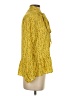 Ann Taylor LOFT 100% Polyester Yellow Long Sleeve Blouse Size S - photo 4