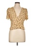Re:named Yellow Short Sleeve Blouse Size L - photo 1