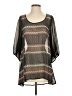 WallpapHER 100% Polyester Gray Short Sleeve Blouse Size L - photo 1