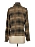 Caviar 100% Polyester Plaid Brown Long Sleeve Blouse Size S - photo 2