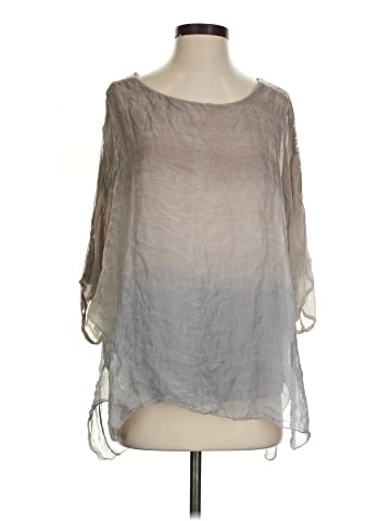 Prontomoda Giusy 3/4 Sleeve Silk Top (view 1)