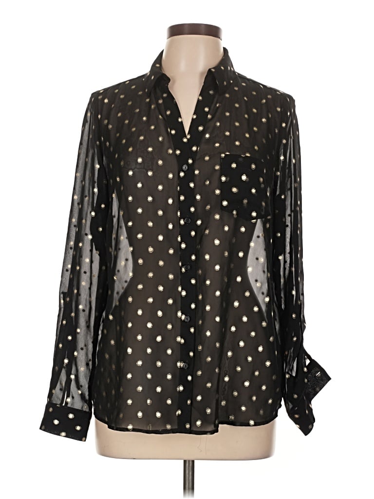 Pre-owned The Limited Long Sleeve Blouse In Black