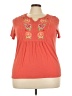 Opaque Orange Short Sleeve Top Size 2X - photo 1