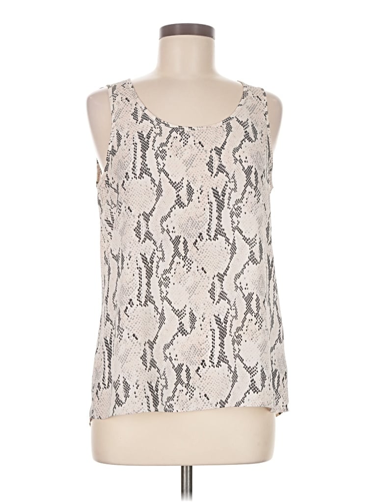 Pre-owned Express Sleeveless Top Ivory Scoop Neck Tops