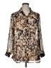Cj Banks 100% Polyester Animal Print Brown 3/4 Sleeve Blouse Size 0X - photo 1