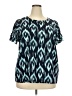 Lane Bryant 100% Polyester Teal Short Sleeve Blouse Size 18 - photo 1