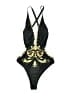 Assorted Brands Graphic Black One Piece Swimsuit Size M - photo 1