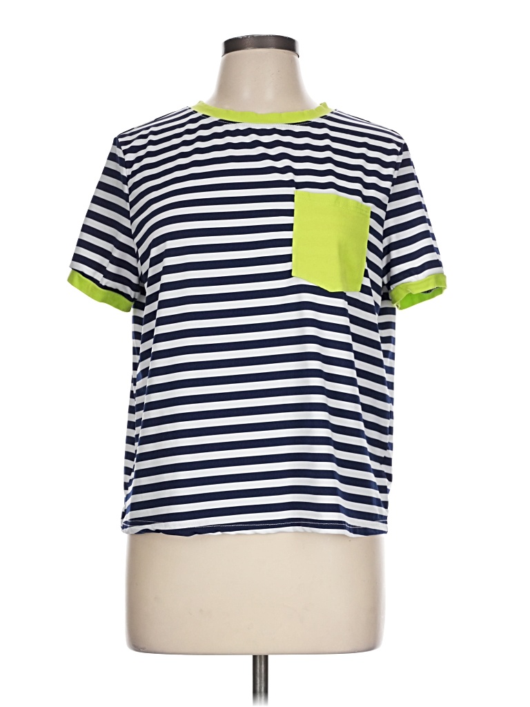Pre-owned Shein Short Sleeve T-shirt In Blue