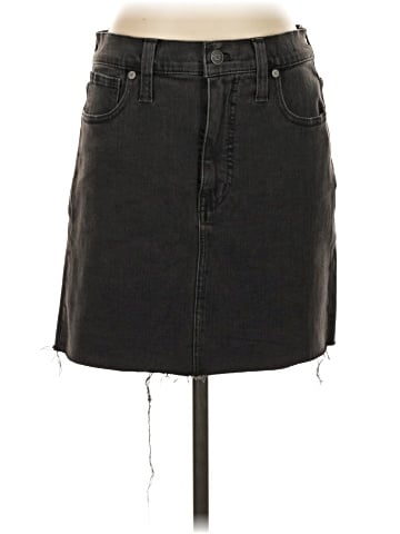 Madewell Stretch Denim Straight Mini Skirt in Ashcraft Wash: Raw-Hemmed Edition (view 1)