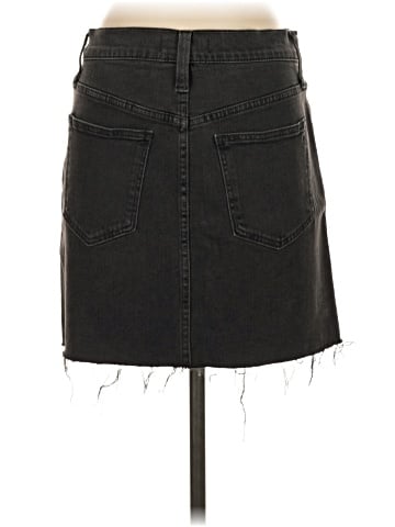 Madewell Stretch Denim Straight Mini Skirt in Ashcraft Wash: Raw-Hemmed Edition (view 2)
