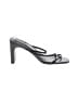 Forever 21 100% Leather Gray Black Sandals Size 7 1/2 - photo 1