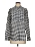 J.Crew Factory Store 100% Polyester Houndstooth Silver Long Sleeve Blouse Size S - photo 1
