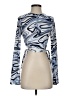 Shein Blue Long Sleeve Blouse Size 2 - photo 1