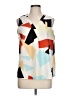 Shein Color Block Ivory Orange Sleeveless Blouse Size 12 - photo 1
