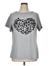 ChicMe Hearts Gray Short Sleeve Top Size 1X - photo 1